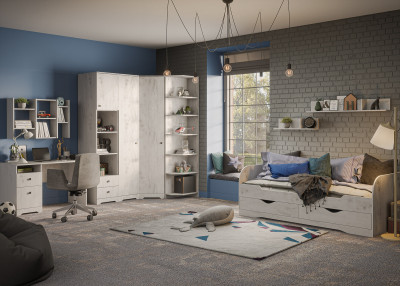 Модульная детская комната "Атланта", набор 1 - Бетон пайн светлый