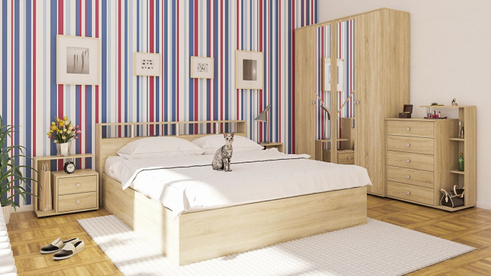 Камелия Кровать 1800, дуб сонома