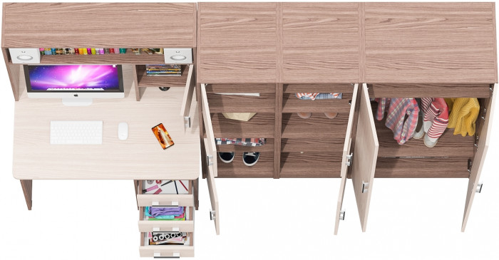 С-МД-СК9 Компоновка № 03, ясень шимо светлый/ясень шимо тёмный