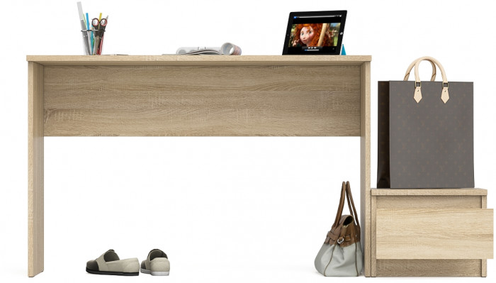 Мори письменный стол МСП1200.1 + Тумба ТМП400.1, дуб сонома