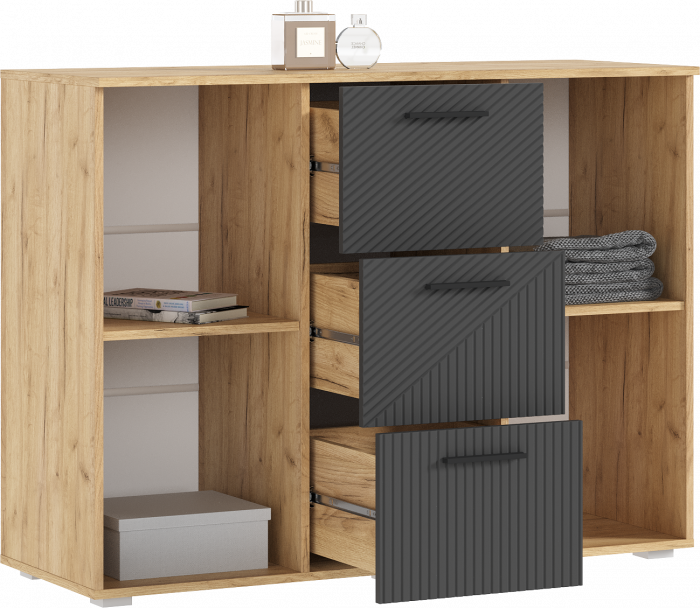 Сильвия Спальня, Браш Графит/Дуб крафт