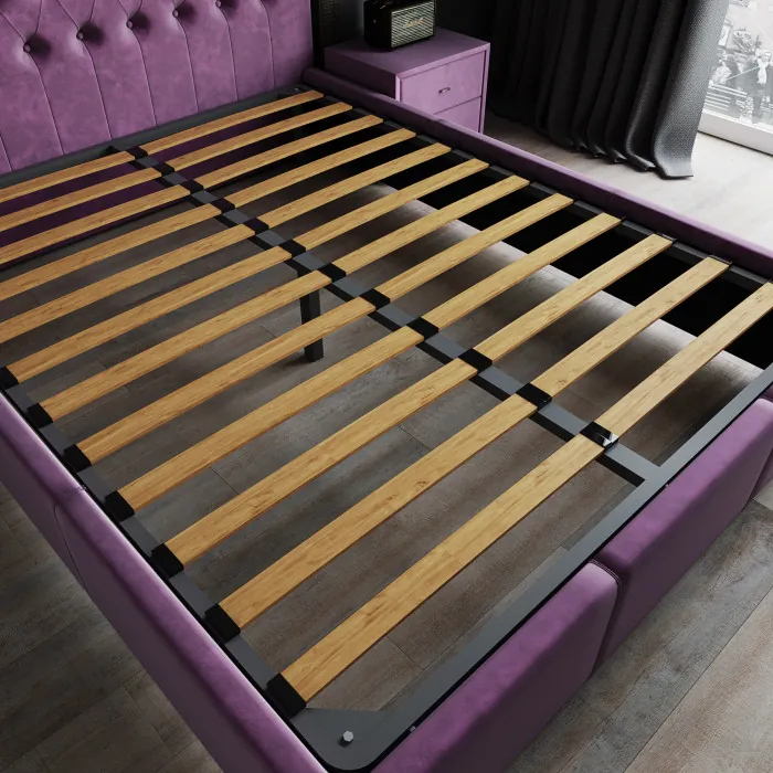 Октавия Кровать интерьерная 120 светло-голубой ромб, ортопед