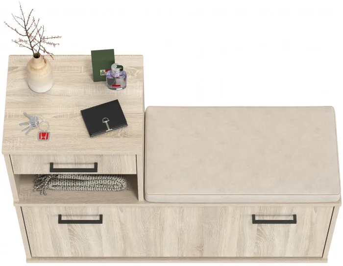 Лира ГК 2-0714дубсон Тумба под обувь, цвет дуб сонома, ШхГхВ 100х33х75,5 см., универсальная сборка