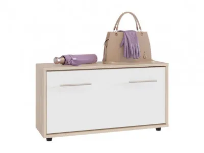 Тумба под обувь в прихожую ТП-3, сонома/белый