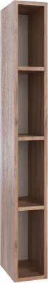 Малави Шкаф открытый МШО дуб крафт табачный/белый глянец