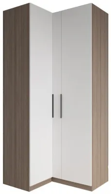 МС Роза Шкаф угловой Базовая комплектация, Ройс+ ручка скоба 2 шт., Орех Франклин карамель/Пудра скин