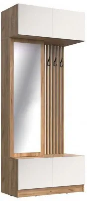 Прихожая Роджина (Белый глянец, Дуб Крафт Золотой)