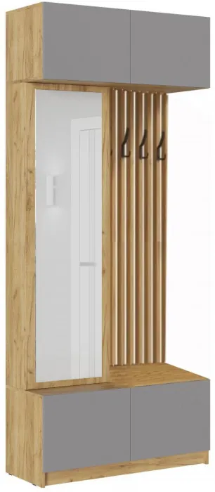 Прихожая Роджина (Белый глянец, Дуб Крафт Золотой)