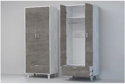 Эго Шкаф ШК-1 НГ (Камень Темный/Бетон Светлый)