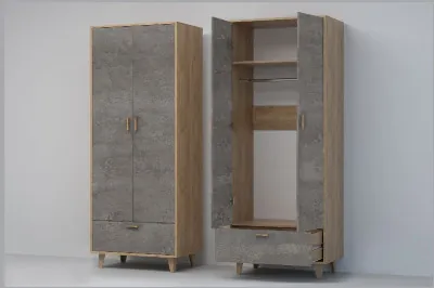 Эго Шкаф ШК-1 НГ (Камень Темный/Дуб Крафт Золотой)