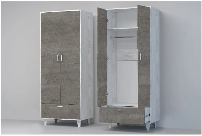 Эго Шкаф ШК-1 НГ (Камень Темный/Дуб Крафт Золотой)