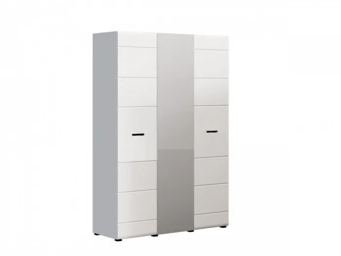 Нэнси New МДФ Шкаф 3-дверный (Дуб Сонома, Белый глянец)