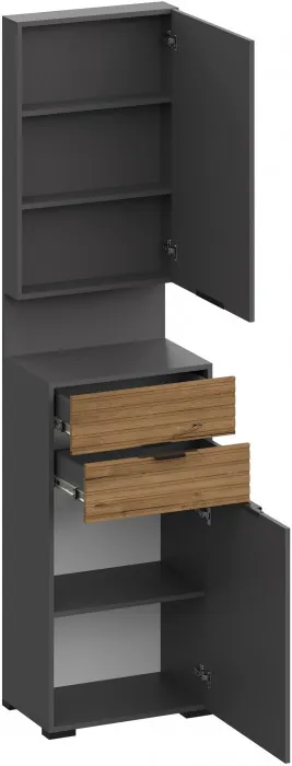 Модульная Прихожая Ома, набор №6, Графит/Дуб Тортуга, Симпл 27