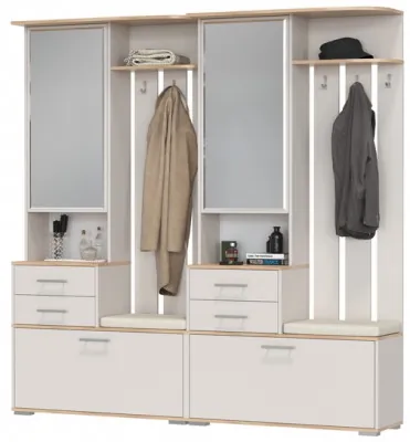 Два шкафа с вешалкой Домино 2-3431дкз/к.с, цвет дуб крафт золотой/кашемир серый, ШхГхВ 200х36х202 см., универсальная сборка