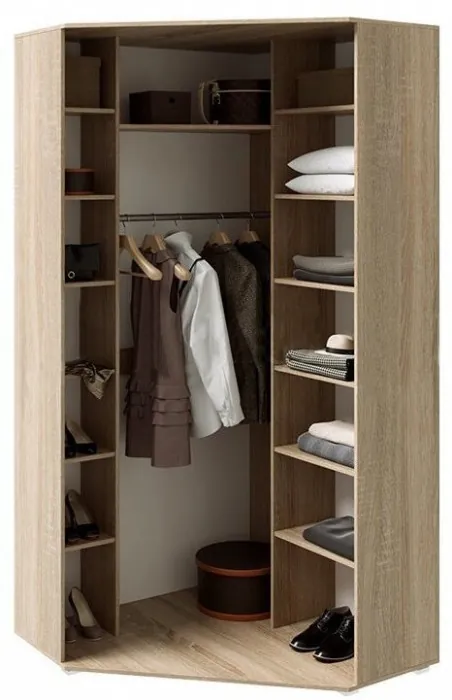 Ким Шкаф угловой универсальный (Дуб Сонома, Графит)