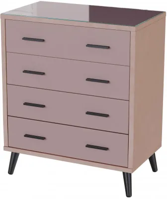 Комод интерьерный Ланс пыльная роза/мдф пудра