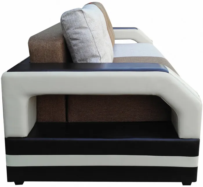 Диван-еврокнижка Манчестер 160х200, с подсветкой, велюр/экокожа комби