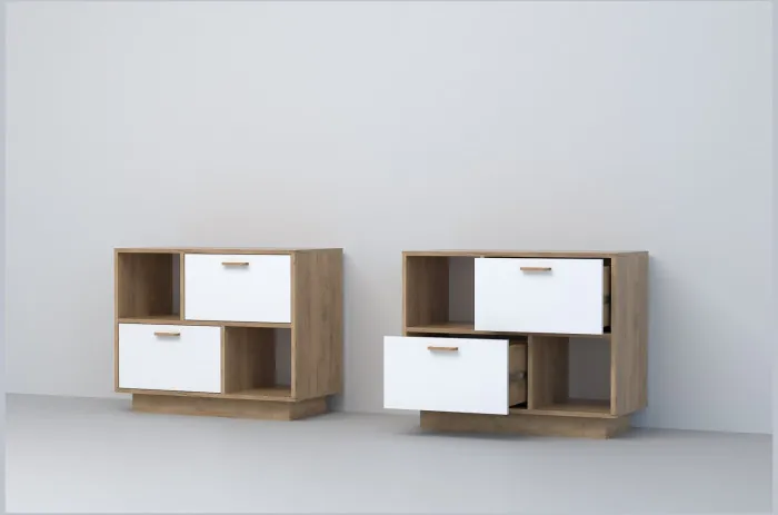 Модульная прихожая ЭГО 1 (Белый глянец/Бетон Светлый)