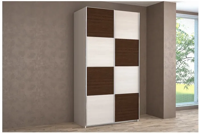 Шкаф-купе Иннэс-5 1200 Ф1/Ф1 (Бодега белая/Белый глянец)