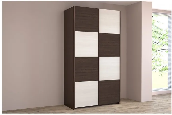 Шкаф-купе Иннэс-5 1200 Ф1/Ф1 (Бодега белая/Белый глянец)