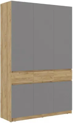 Шкаф Бостон ЛДСП ШК-002 (Серый Шифер, Дуб Крафт Золотой)