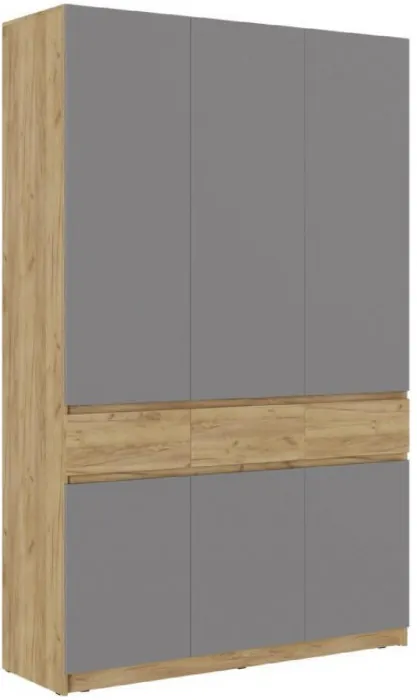 Модульная прихожая Бостон ЛДСП композиция 1 (Серый Шифер, Дуб Крафт Золотой)