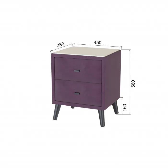 Тумба прикроватная интерьерная Пай винный/мдф клен кремовый