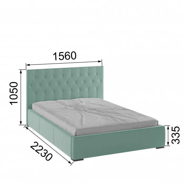 Октавия Кровать интерьерная 140 мятный ромб, ПМ