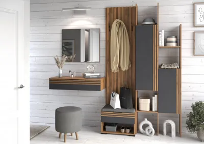 Прихожая Нао, набор №6, Дуб вотан/Графит, Вотан, Симпл 27