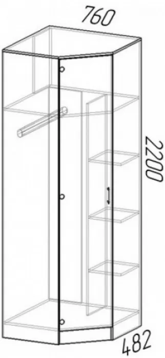 Шкаф угловой ЛДСП Эра, Венге/лоредо