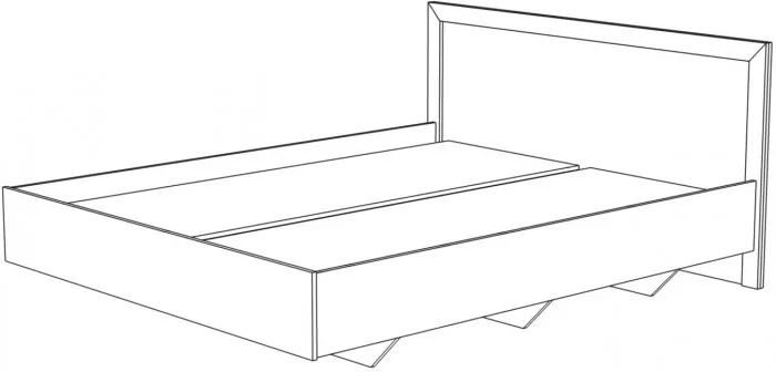 Кровать полутороспальная 120х200 "Эстель" - Сосна шале/Бетон спаркс