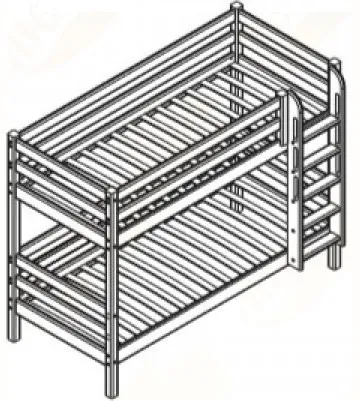Авалон двухъярусная кровать с прямой лестницей