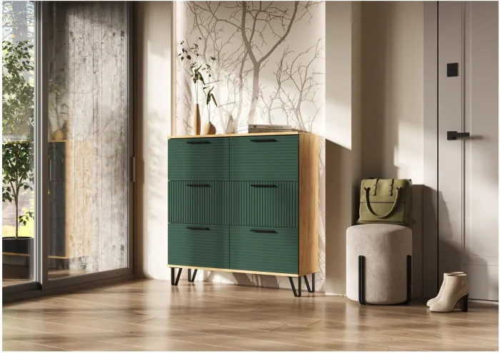 Обувница Флэш, Браш Мени Грин/Крафт