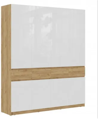 Шкаф Бостон МДФ ШК-004 крафт золотой/белый глянец