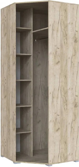 Шкаф угловой с зеркалом "Теана" - Крафт серый