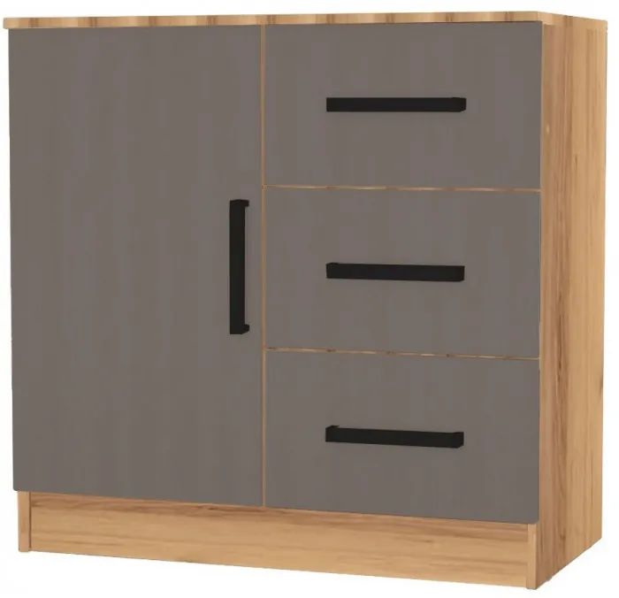 Комод 3 ящика 1 дверь (Венге / дуб беленый)