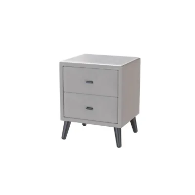 Тумба прикроватная интерьерная Пай светло-серый/мдф холст белый