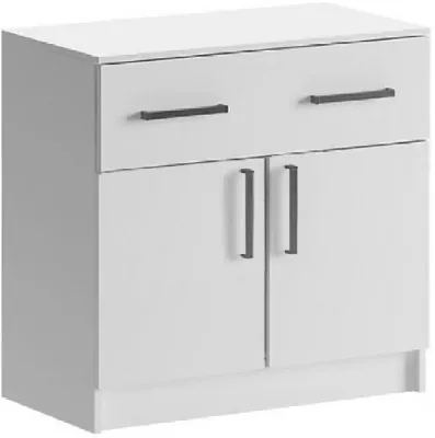 Комод 1 ящик 2 двери (Белый)