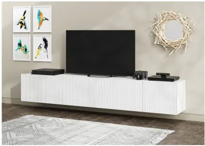 Тумба ТВ Сканди Стиль (Белый / Белый глянец)