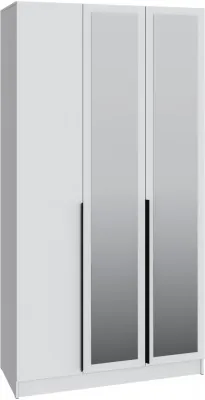 Шкаф Мадрид (1,2) с 3 ящ. внутри с зеркалом, Белый