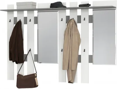 Лира ГК 2-3814+2-3814графбел Вешалка с зеркалом, графит/белый