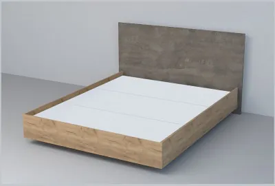 Кровать 1,4 арт.031 (ЛДСП) ЛН. (Дуб Крафт Золотой/Камень Темный)