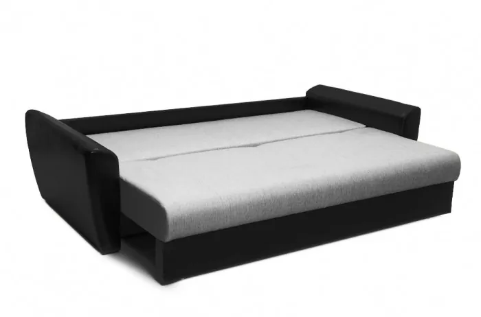 Диван-еврокнижка Амстердам 140, рогожка/экокожа серая