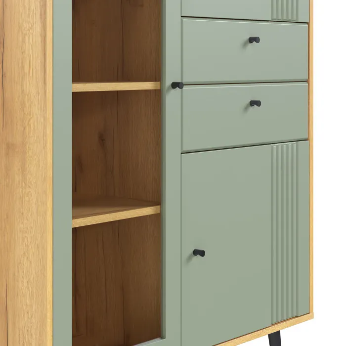 Шкаф низкий (1 стеклодверь)  Вега Саксония