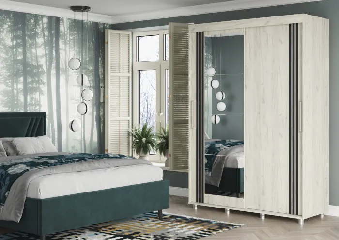 Форест Шкаф-купе 1500, крафт белый