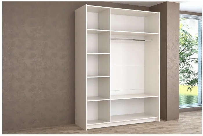 Шкаф-купе Иннэс-5 1400 Ф1/Ф2, Бодега белая