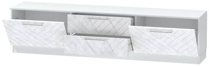 Тумба-4 под ТВ напольная "Иннэс-7", Белый/Бетон снежный