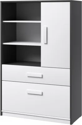 Кэнди Шкаф книжный КШ-2 графит/белый