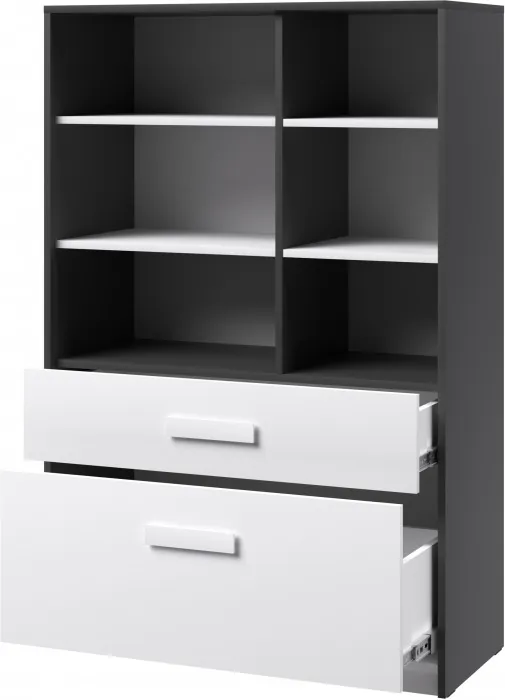 Кэнди Шкаф книжный КШ-2 графит/белый