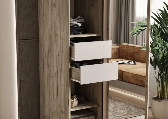 Шкаф-купе Альянс 1,0м, Крафт серый/Кашемир